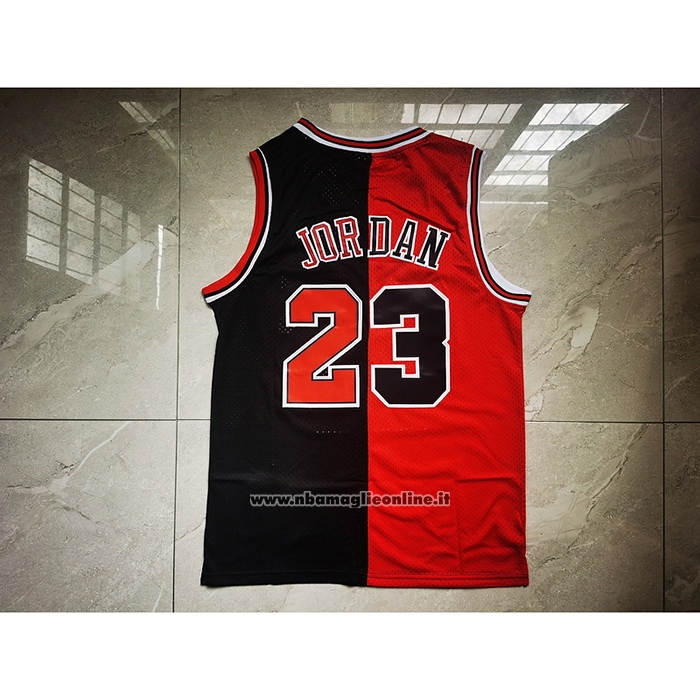 Maglia Chicago Bulls Michael Jordan #23 Split Nero Rosso